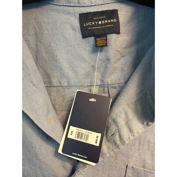 NWT Lucky Brand Mens Short Sleeve Button-Up Shirt Size XXL - Picture 2 of 3